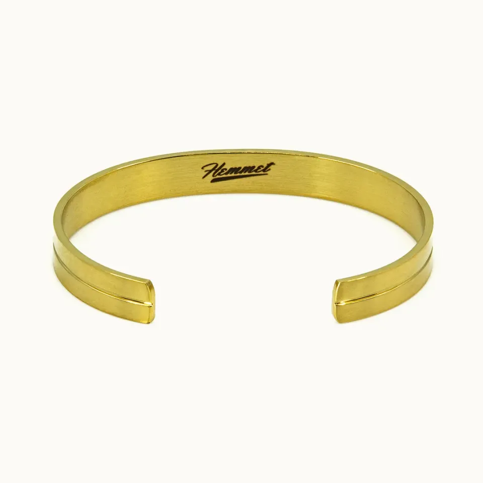 Hemmet Principle Adjustable Line Cuff bracciale oro giallo regolabile