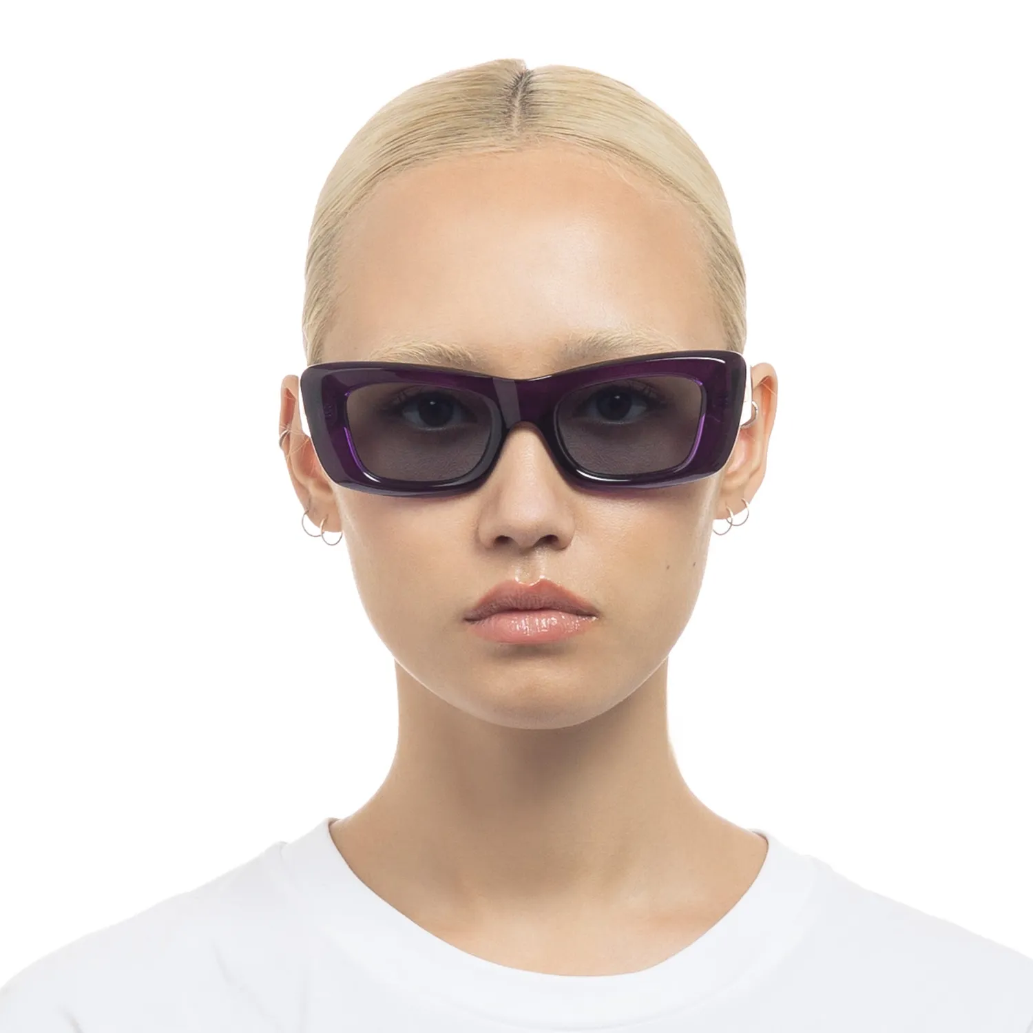 Le Specs Dopamine occhiali da sole dark violet rettangolari