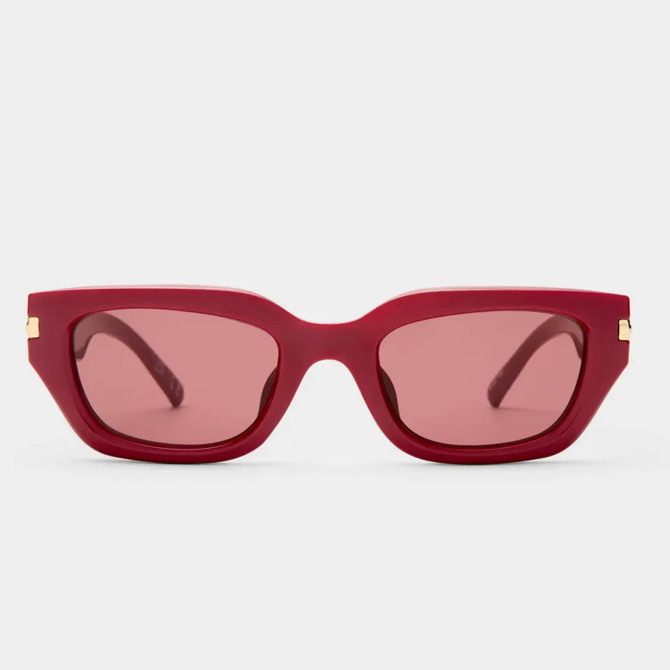 Le Specs Cubito+ occhiale da sole burgundy lente rosa