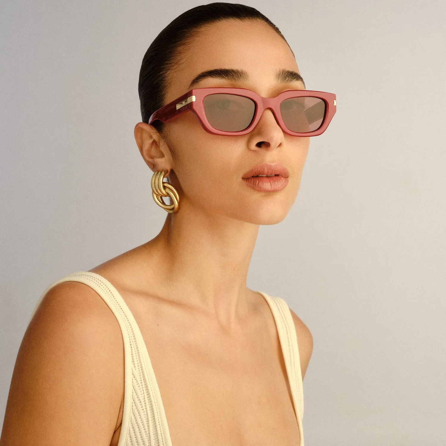 Le Specs Cubito+ occhiale da sole burgundy lente rosa