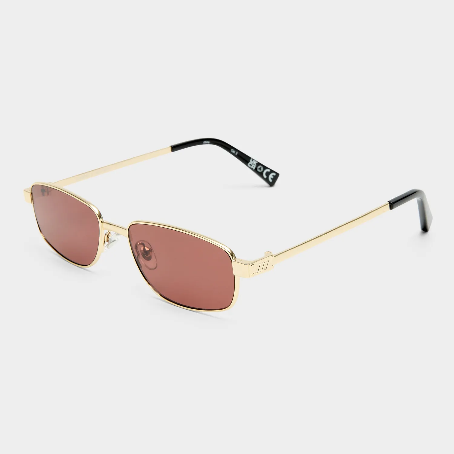 Le Specs Torrid occhiale da sole oro marrone rettangolare