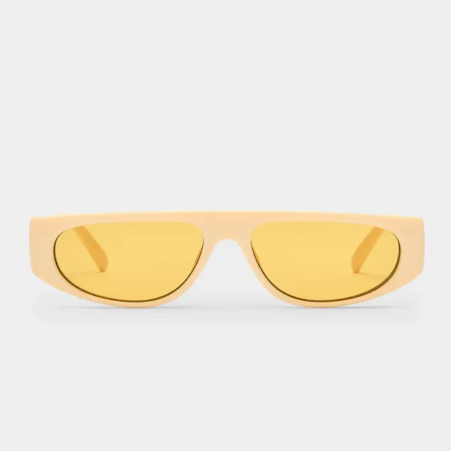 Le Specs Le Ritual occhiali da sole avorio ottone D-frame