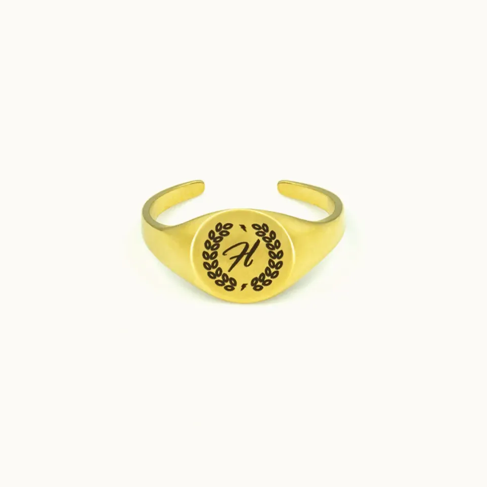 Hemmet H Signet Ring anello chevalier regolabile