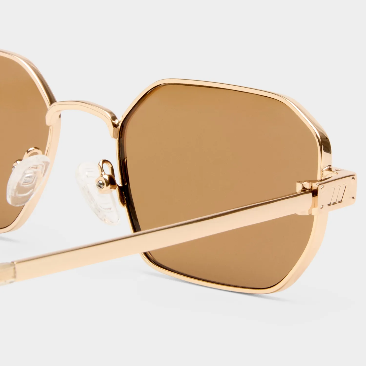Le Specs Mythic occhiale da sole oro marrone metallo