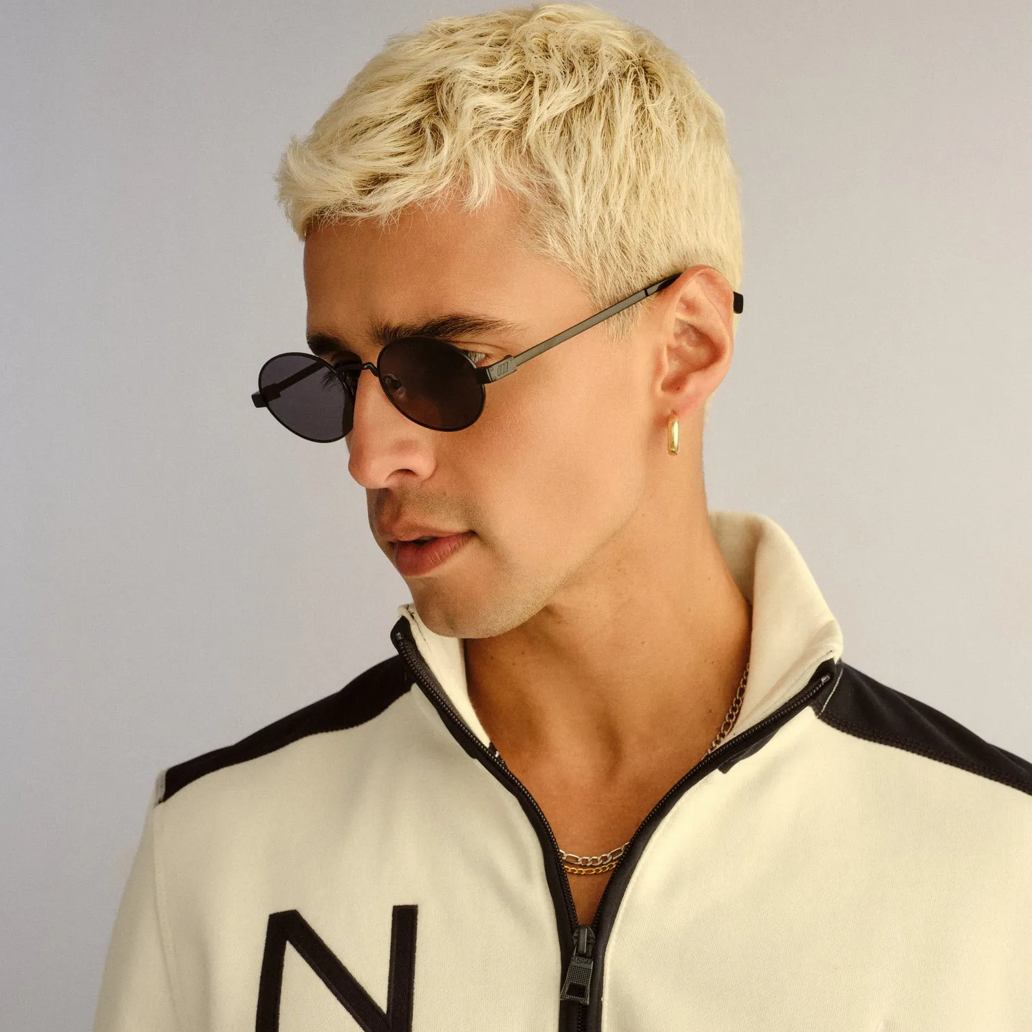 Le Specs Poseidon Deux occhiale da sole nero opaco ovale