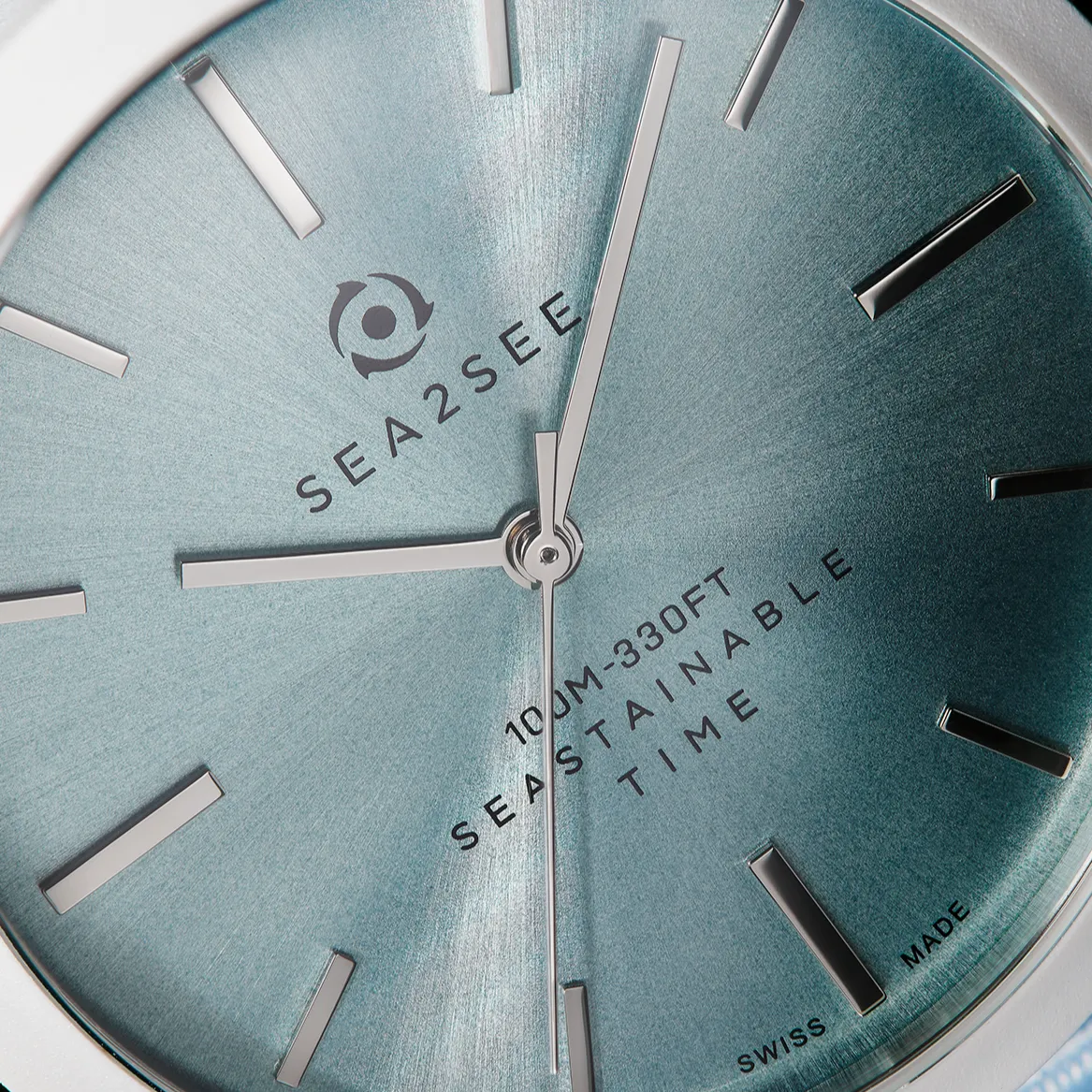 Sea2See Fiji 04 orologio 37 mm bianco quadrante azzurro