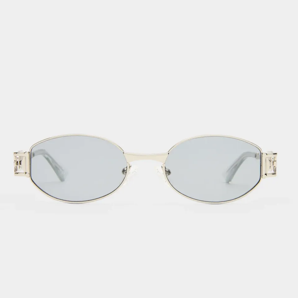 Le Specs The Forbidden occhiali da sole argento ovali