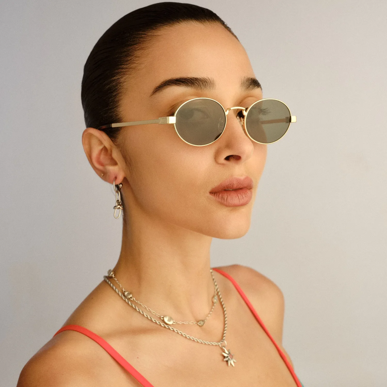 Le Specs Poseidon Deux occhiali da sole gold khaki