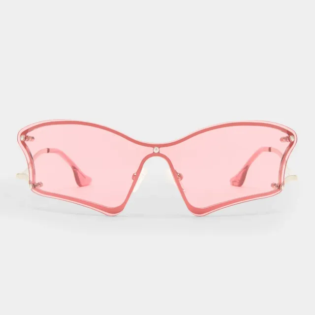 Le Specs Nymph occhiale da sole silver lente rosa