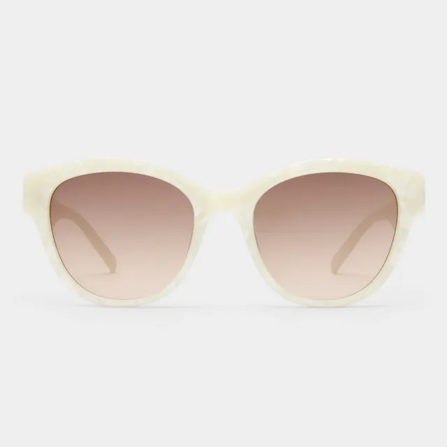Le Specs Majestic occhiali da sole white marble tondi