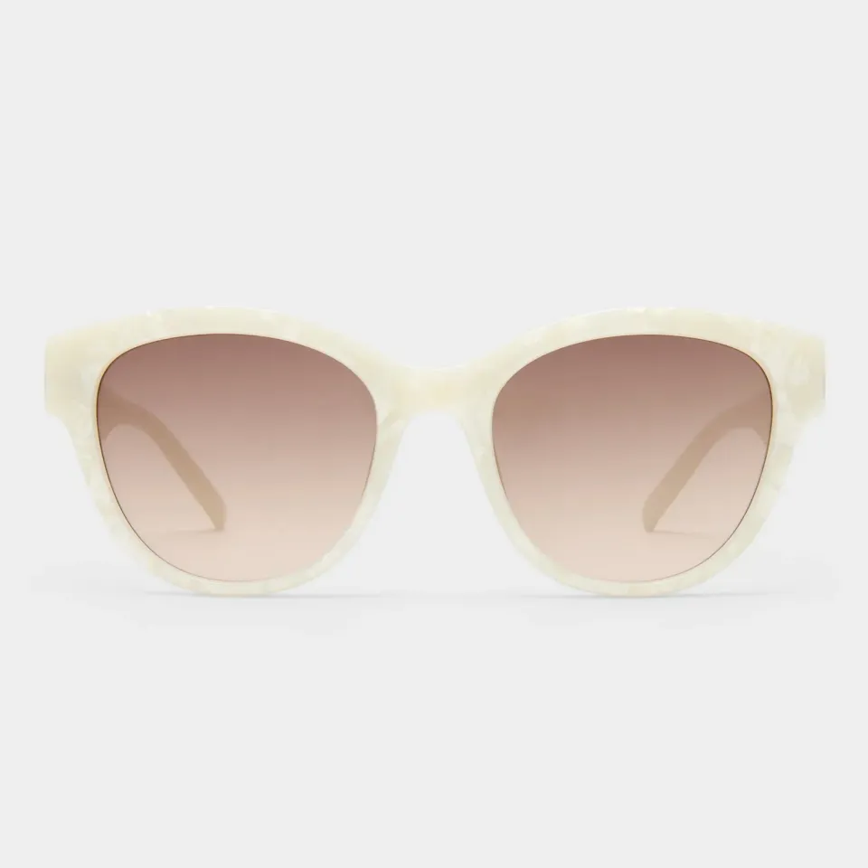 Le Specs Majestic occhiali da sole white marble tondi
