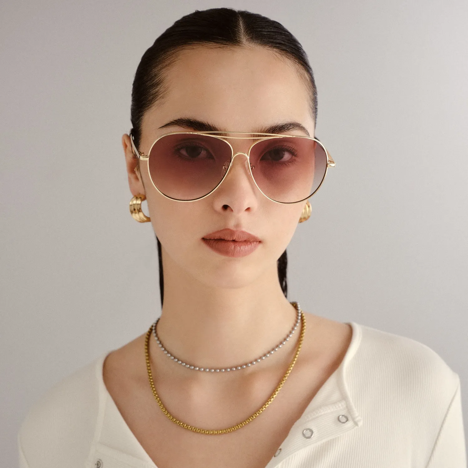 Le Specs Abracadabra occhiale da sole aviatore oro