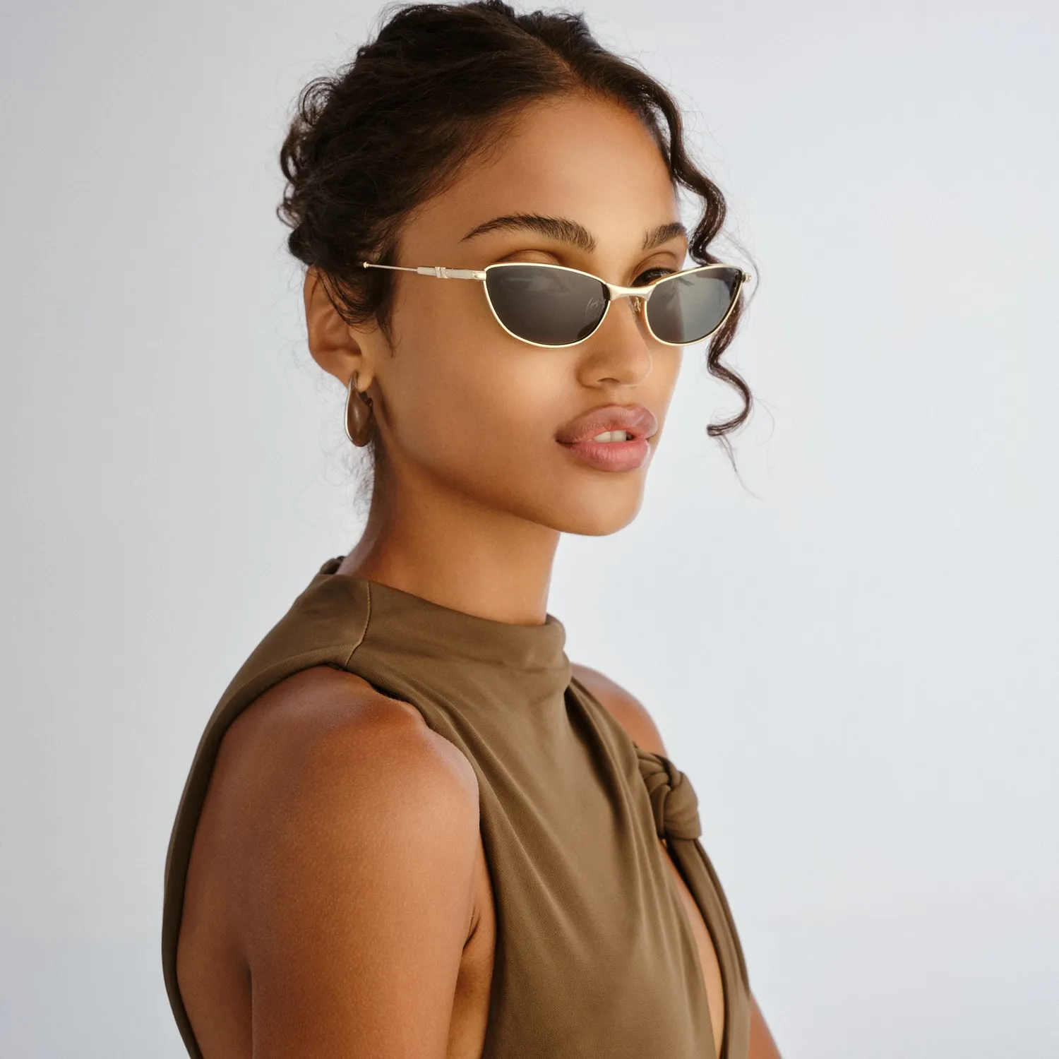 Le Specs Thorned occhiali da sole oro cat-eye khaki