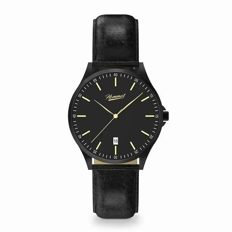 Hemmet H|Watch Series 2 orologio cinturino pelle nera