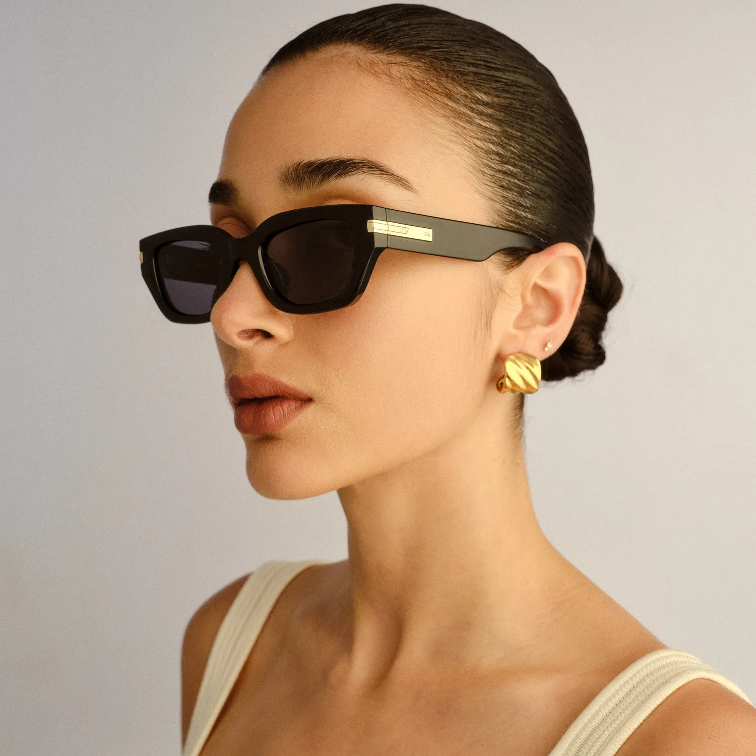 Le Specs Cubito + occhiale da sole nero polarizzato