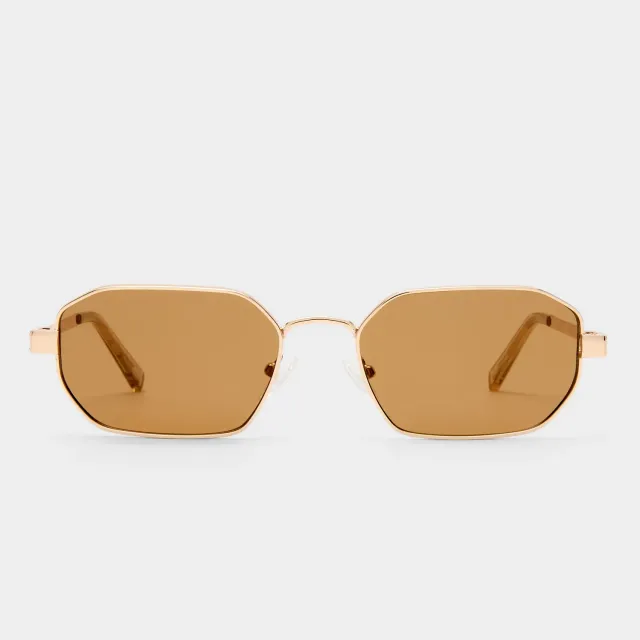 Le Specs Mythic occhiale da sole oro marrone metallo