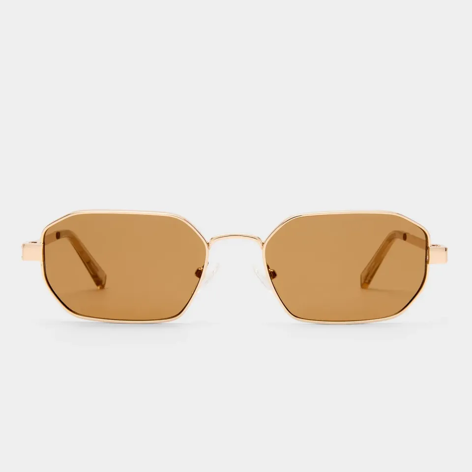 Le Specs Mythic occhiale da sole oro marrone metallo