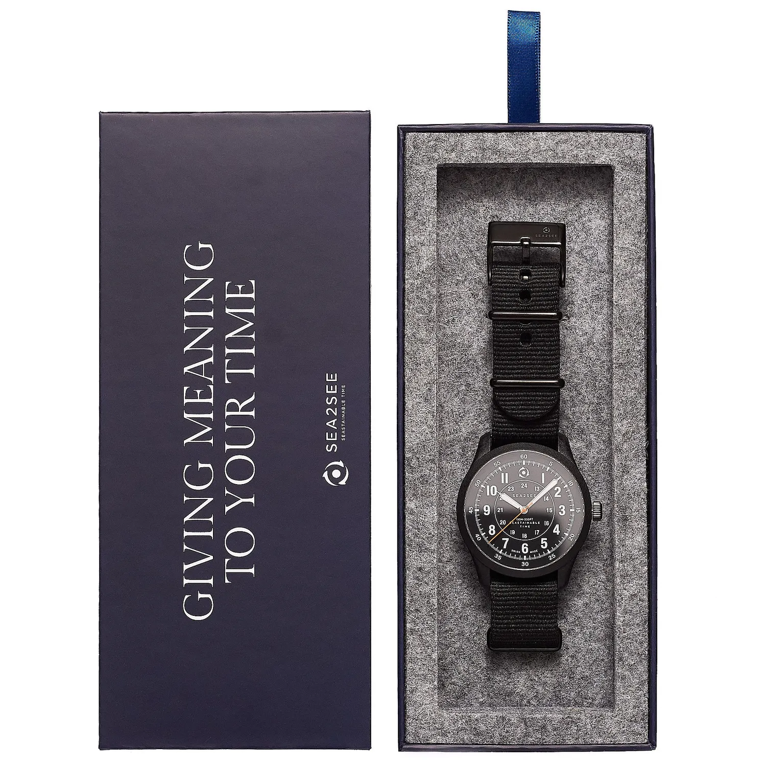 Sea2See Seal 01 orologio 41 mm nero cinturino NATO