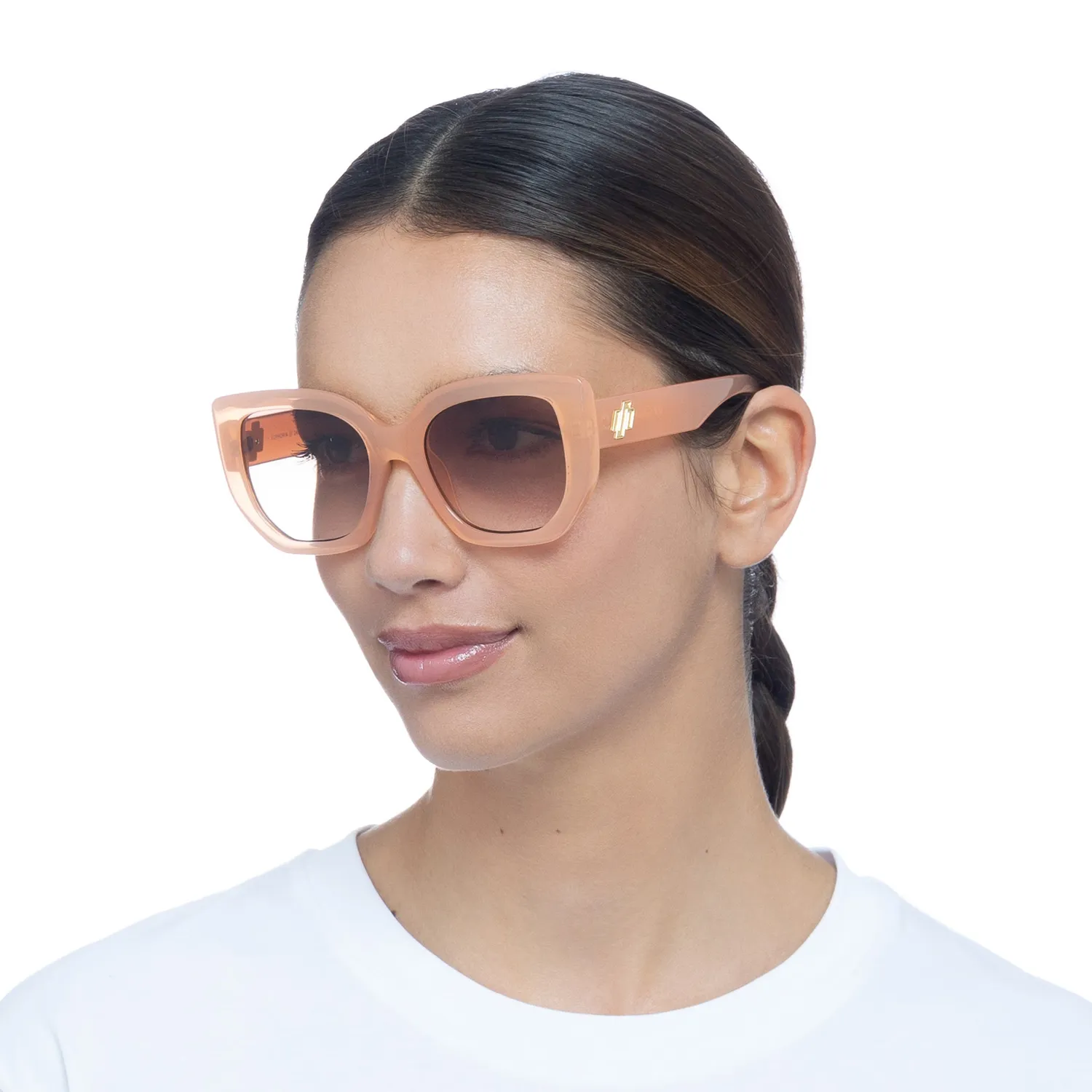 Le Specs Euphoria occhiali da sole quadrati rosa marrone