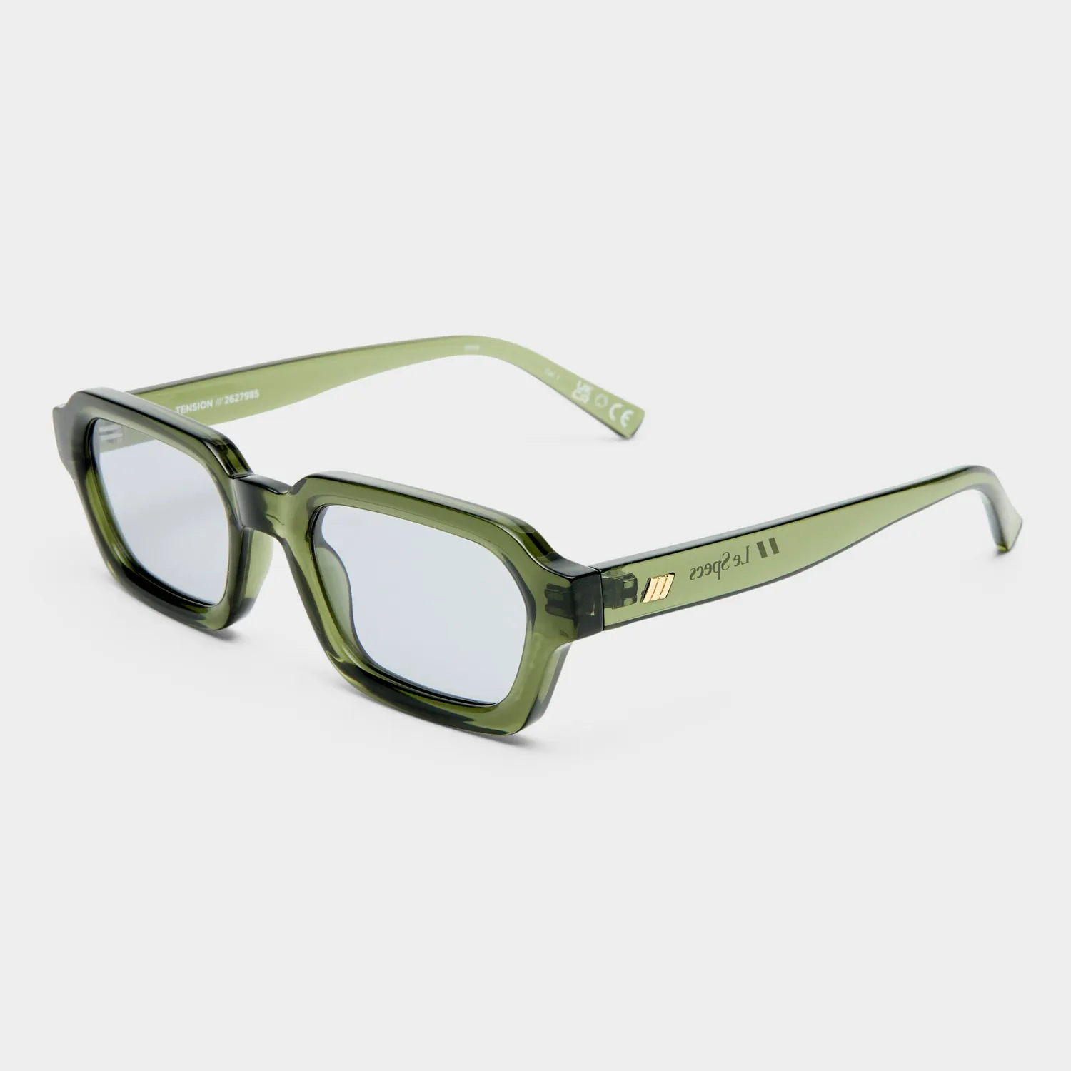 Le Specs Tension+ occhiali da sole rettangolare khaki smoke