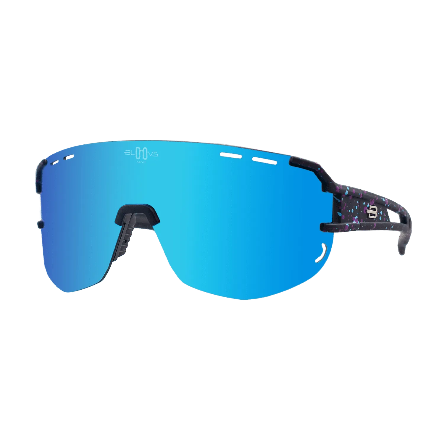 Bloovs Iten Black Ice Blue Mirror occhiali running polarizzati