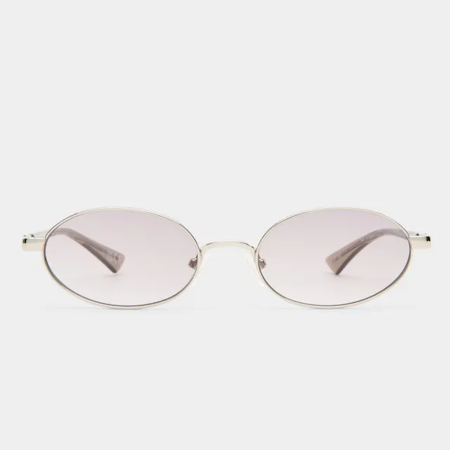 Le Specs Icicle occhiale da sole bright silver ovale