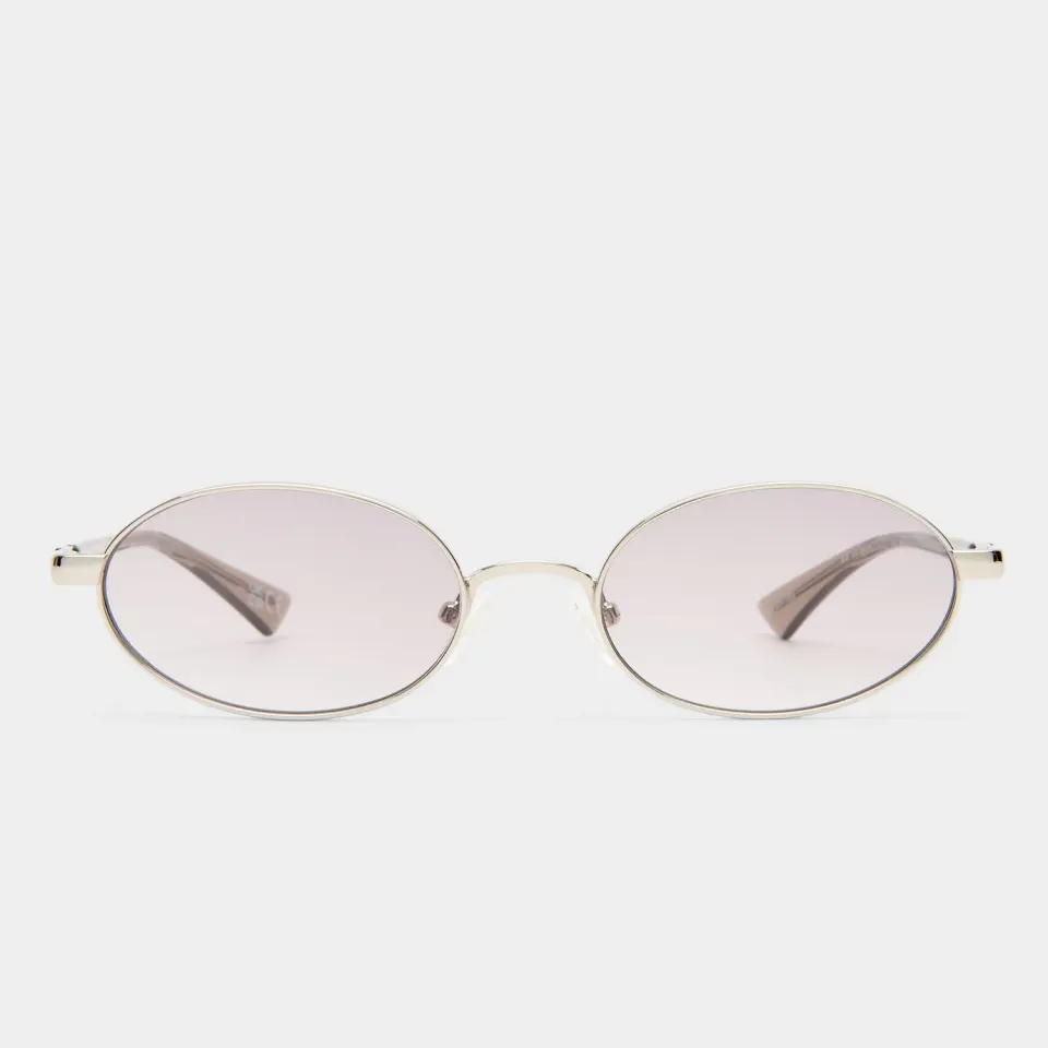 Le Specs Icicle occhiale da sole bright silver ovale