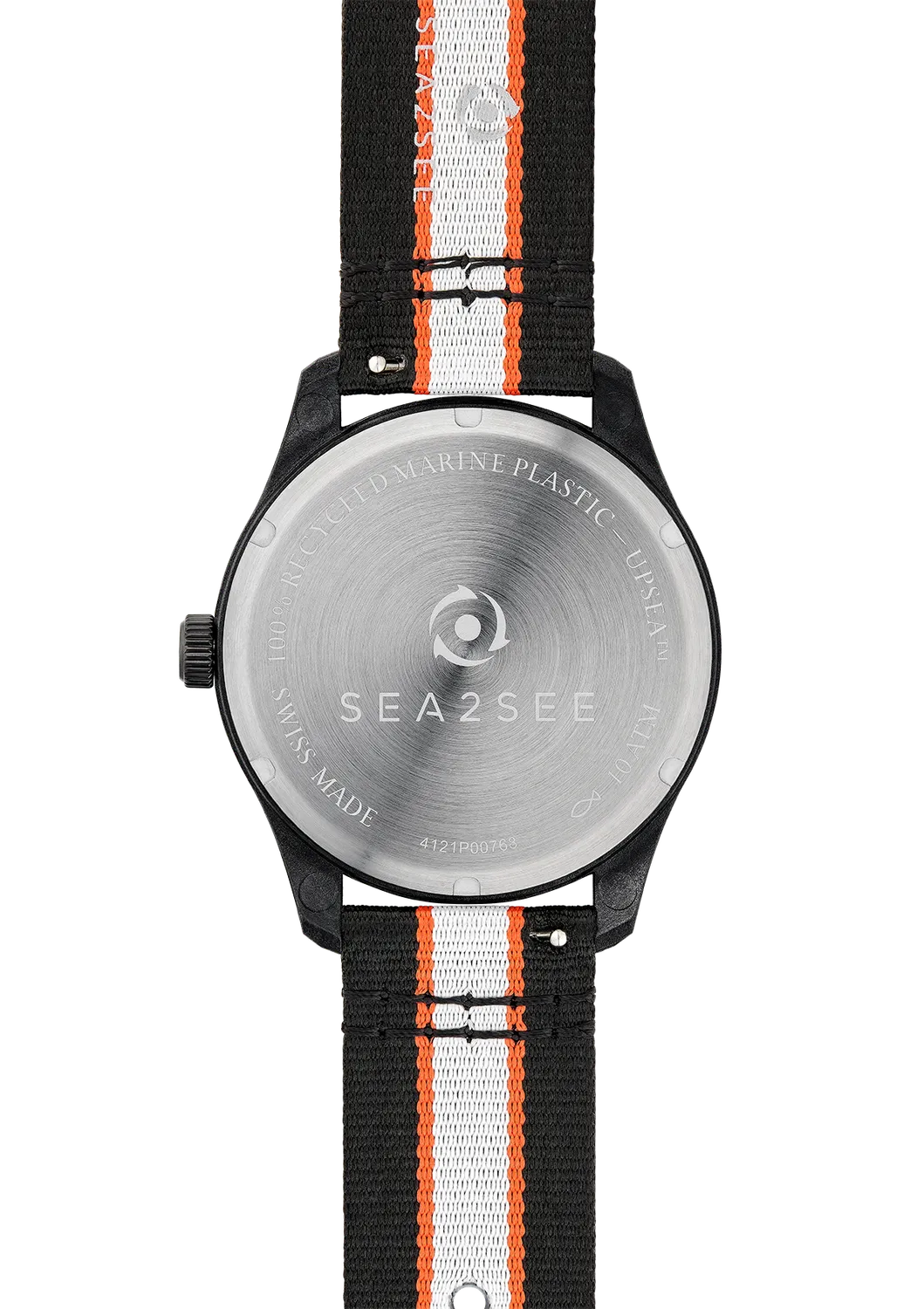 Sea2See cinturino orologio 20 mm nero rosso grigio riciclato