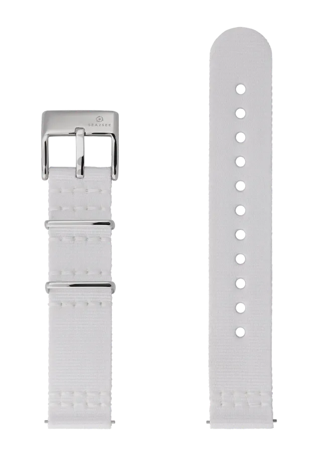 SEA2SEE White Strap cinturino orologio bianco 18 mm riciclato