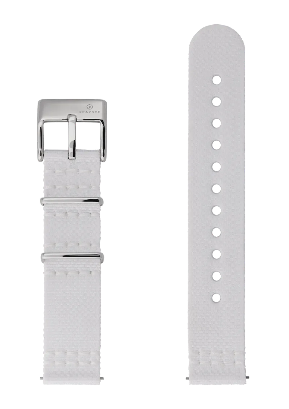 SEA2SEE White Strap cinturino orologio bianco 18 mm riciclato
