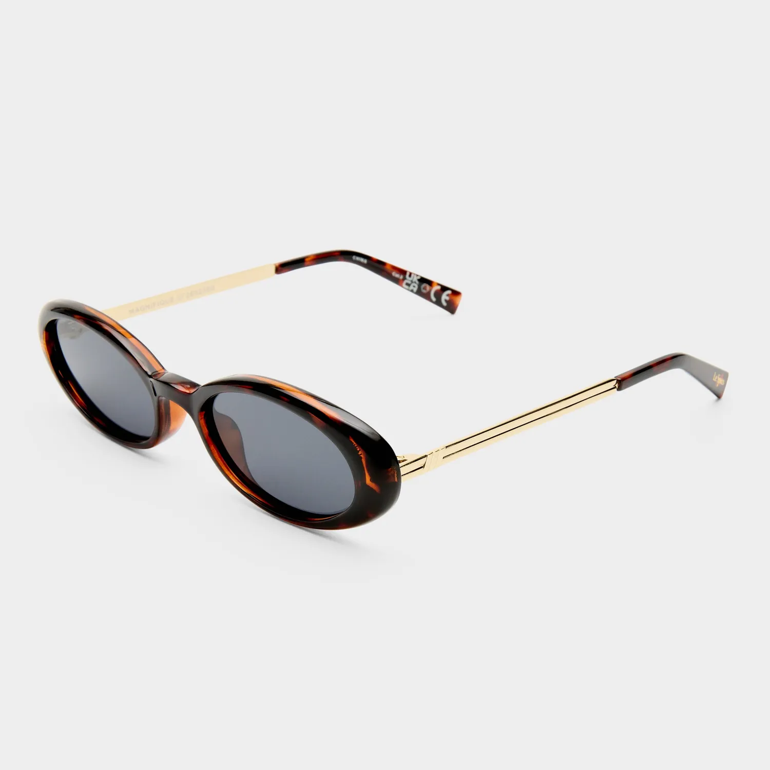 Le Specs Magnifique occhiali da sole tartarugato scuro ovali