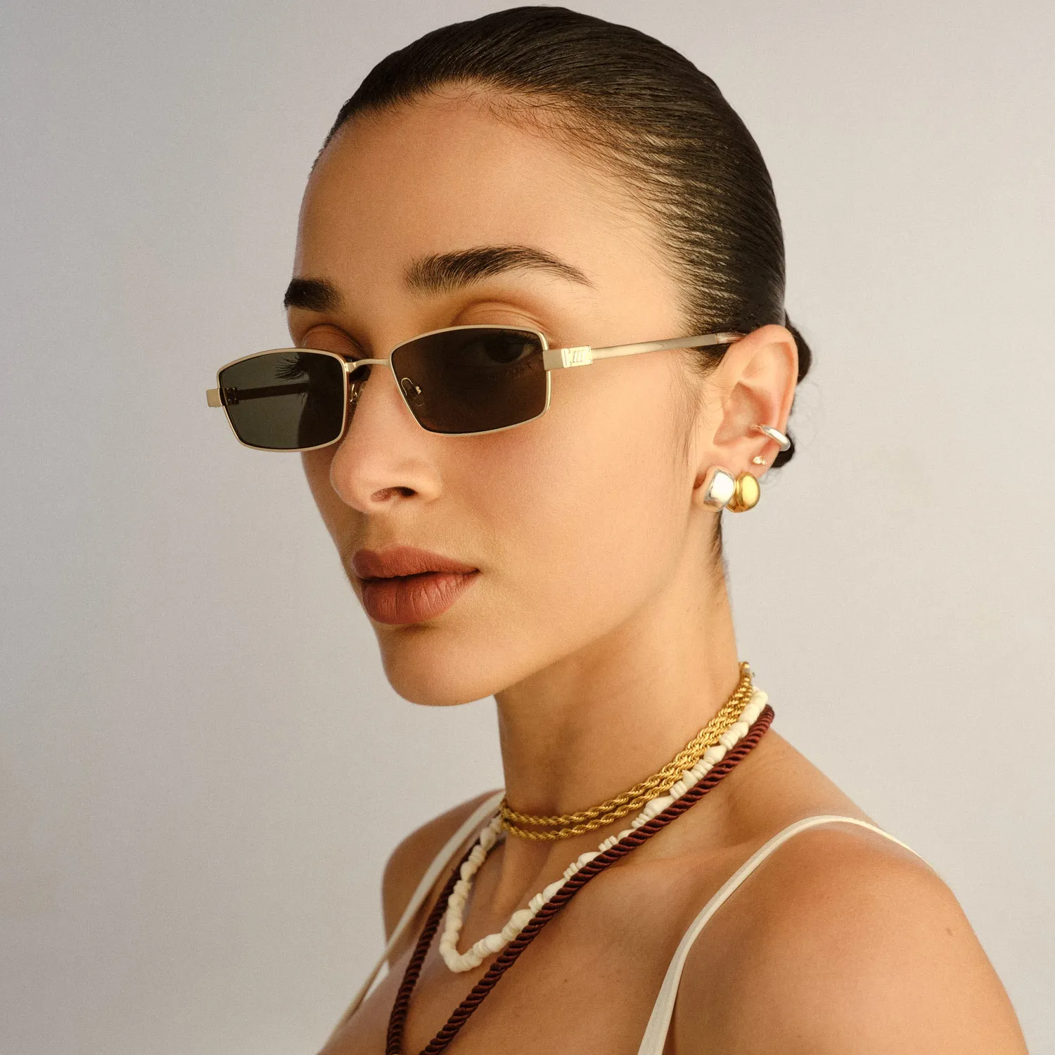 Le Specs Bizarro occhiale da sole Bright Gold Clear khaki