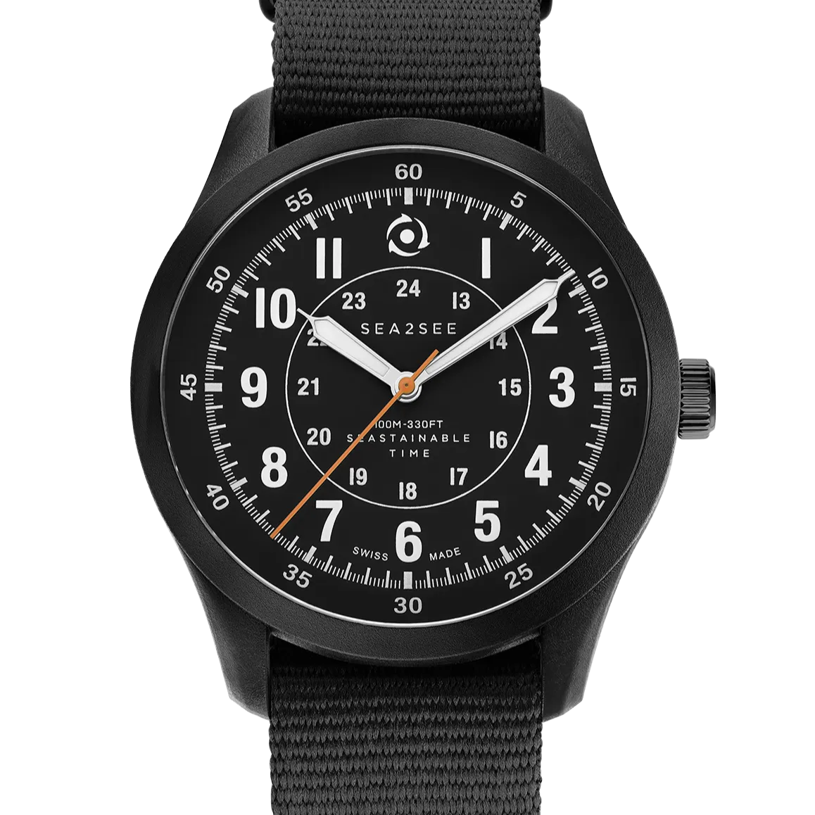 Sea2See Seal 01 orologio 41 mm nero cinturino NATO