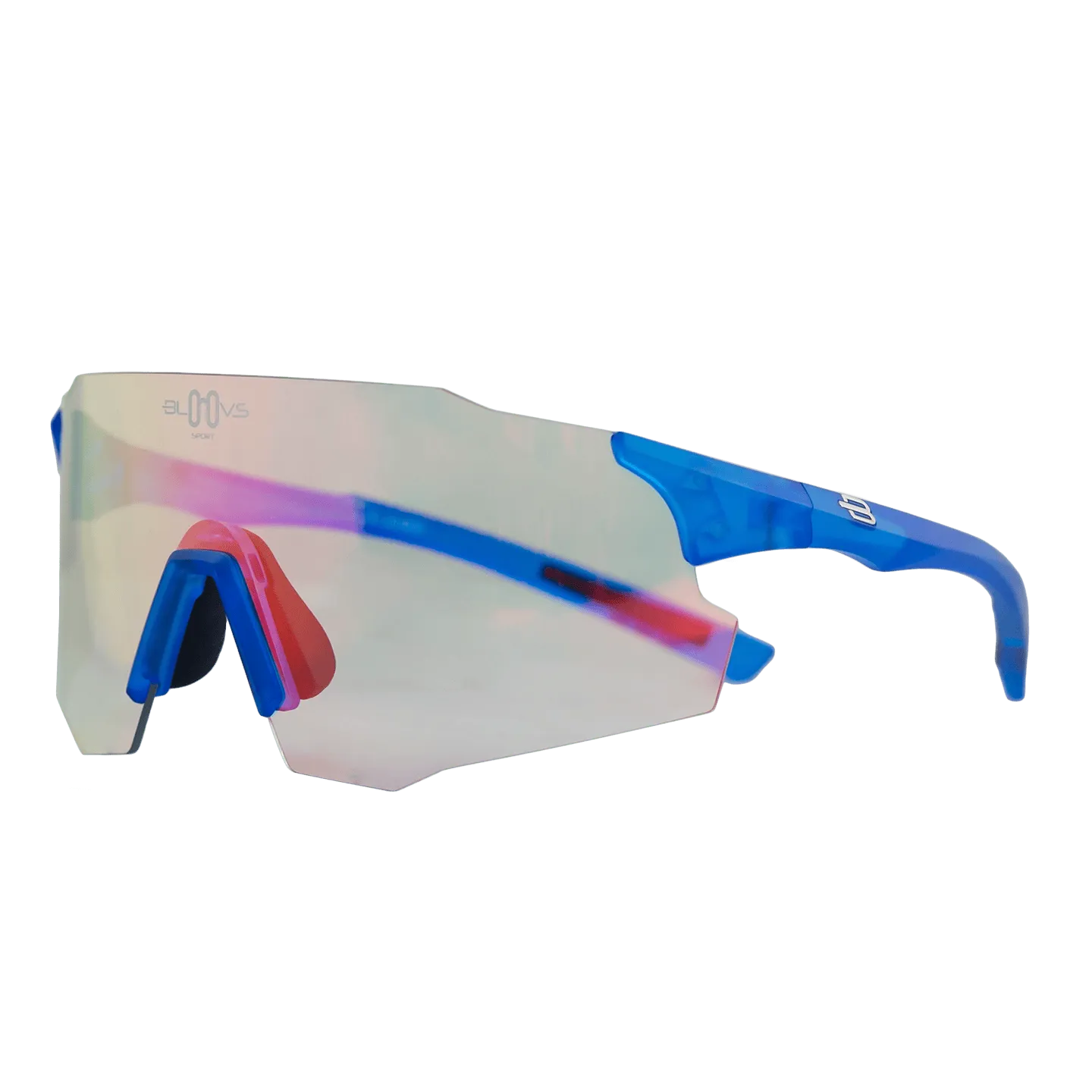 Bloovs Stelvio Crystal Blu Fluor Orange occhiali ciclismo fotocromatici