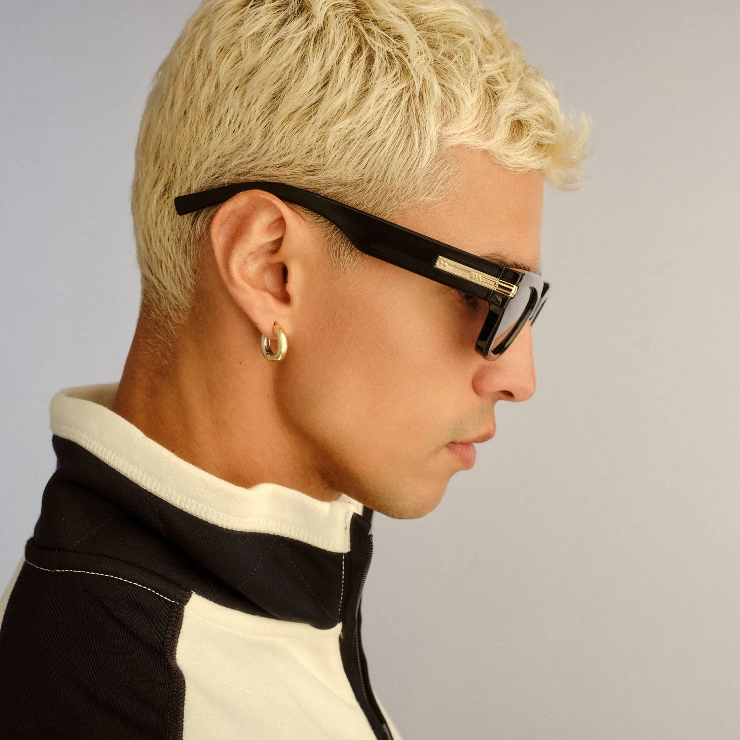 Le Specs Cubito + occhiale da sole nero polarizzato