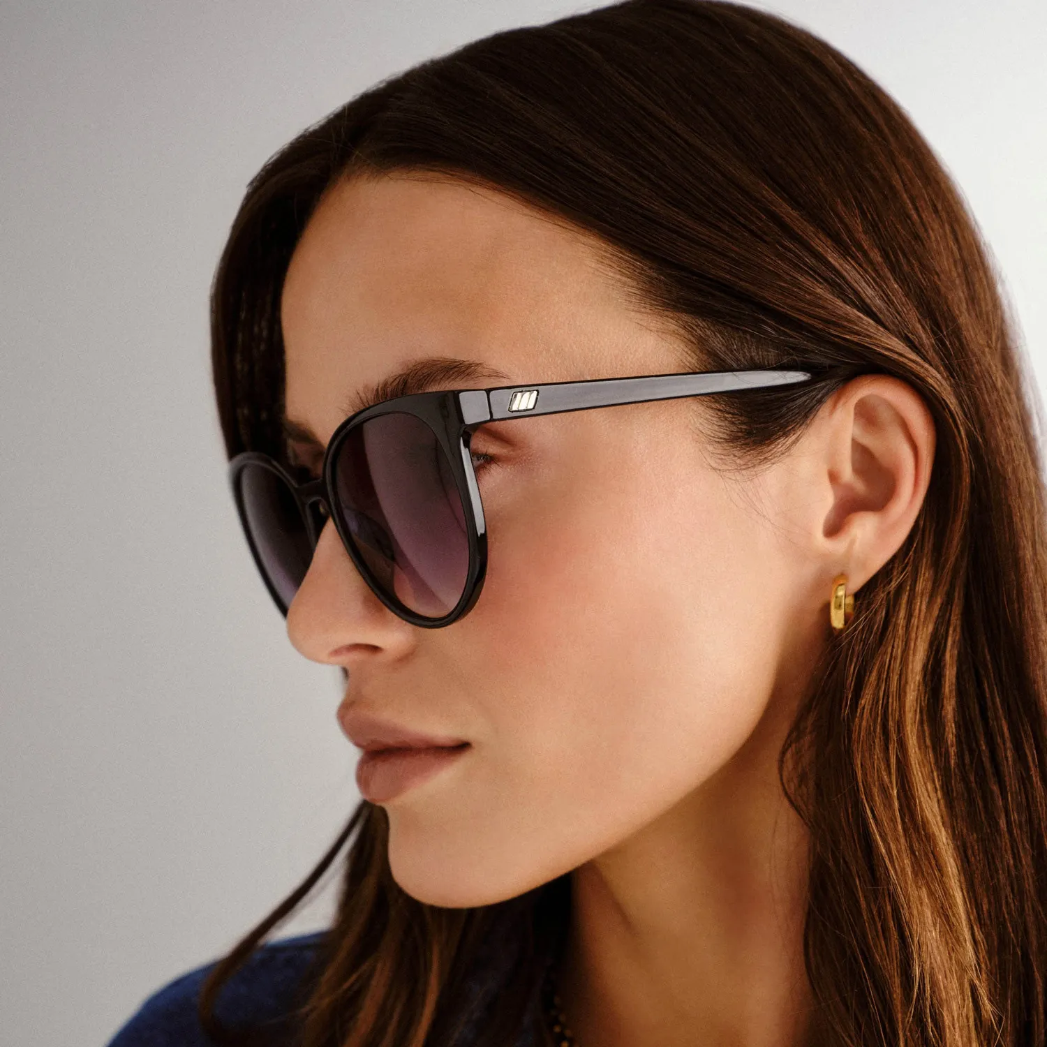 Le Specs Armada occhiali da sole nero fume sfumati rotondi