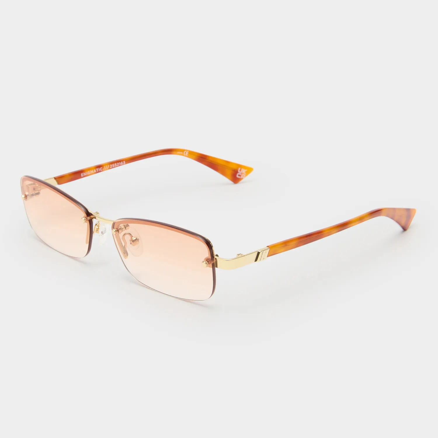 Le Specs Enigmatic occhiale da sole rettangolare tartarugato