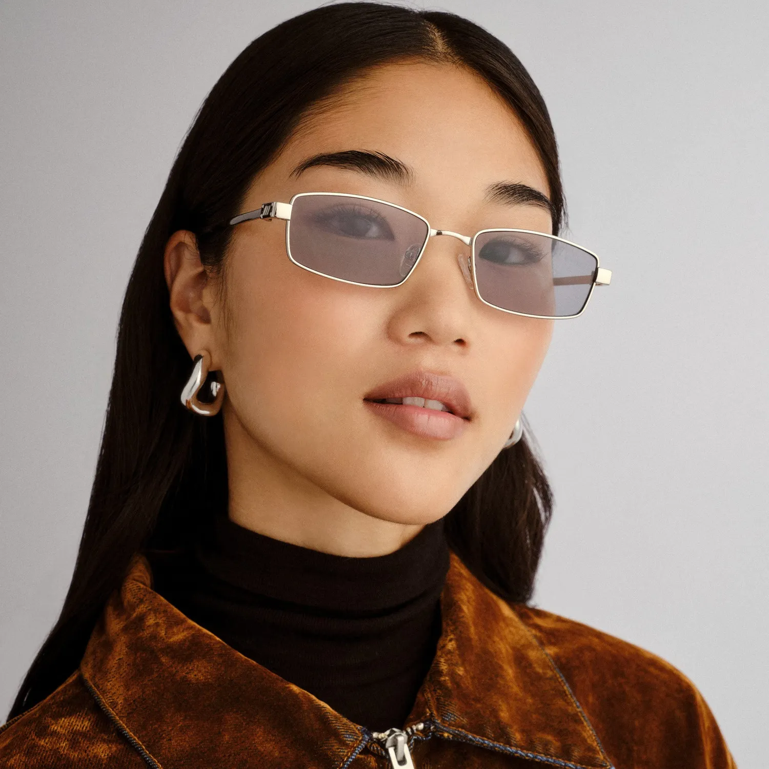 Le Specs Bizarro occhiali da sole silver rettangolari