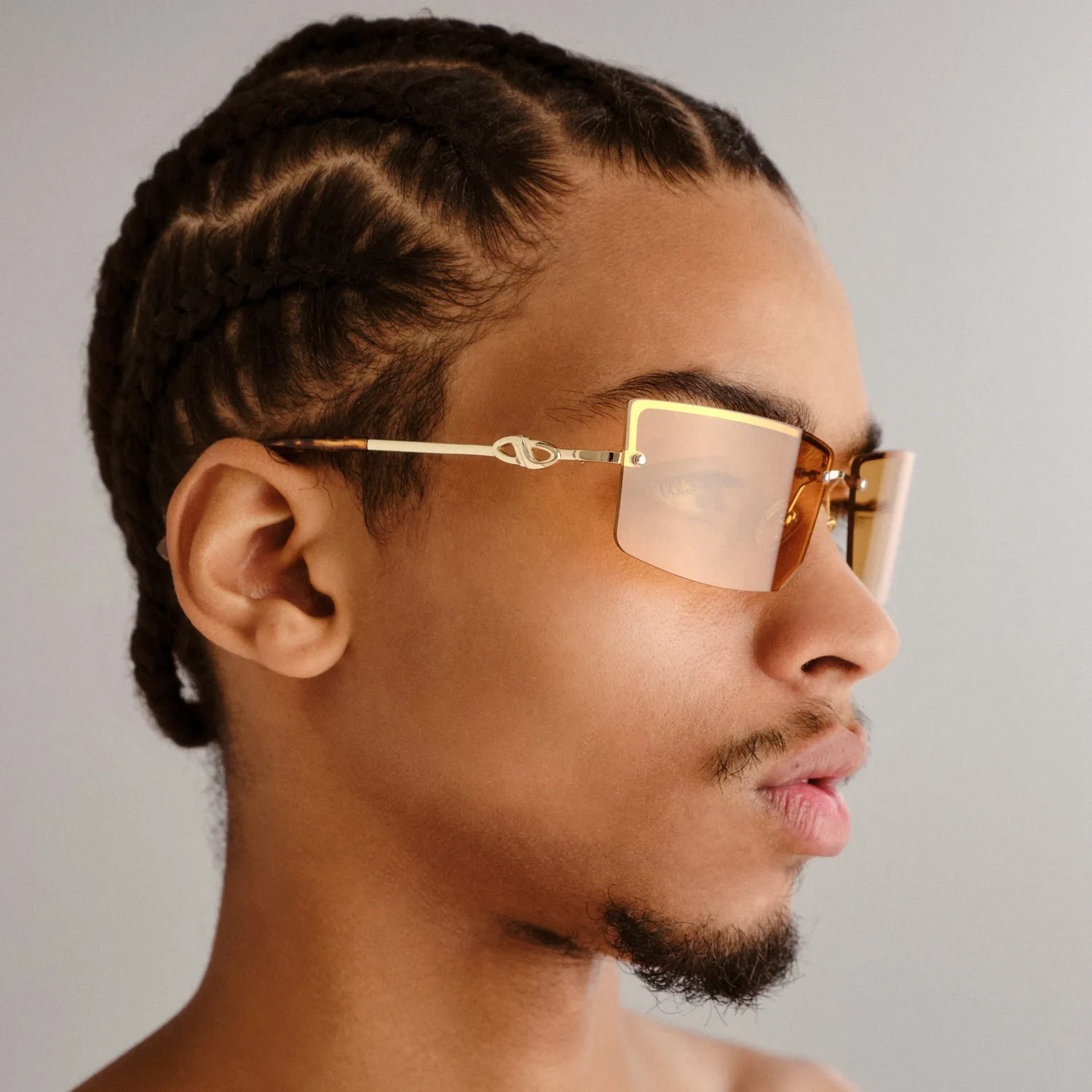 Le Specs Alien occhiale da sole Bright Gold rettangolo