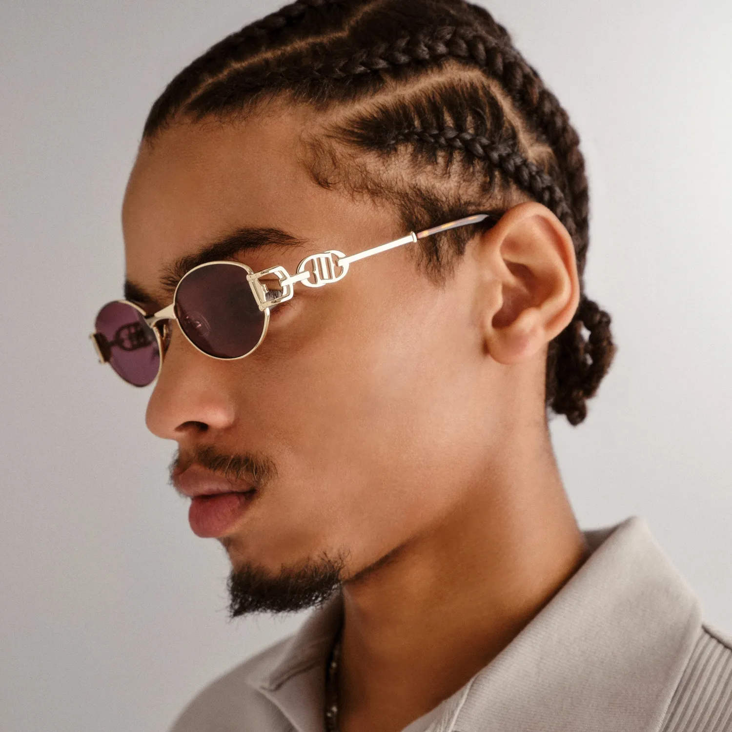 Le Specs The Forbidden occhiale da sole oro ovale small