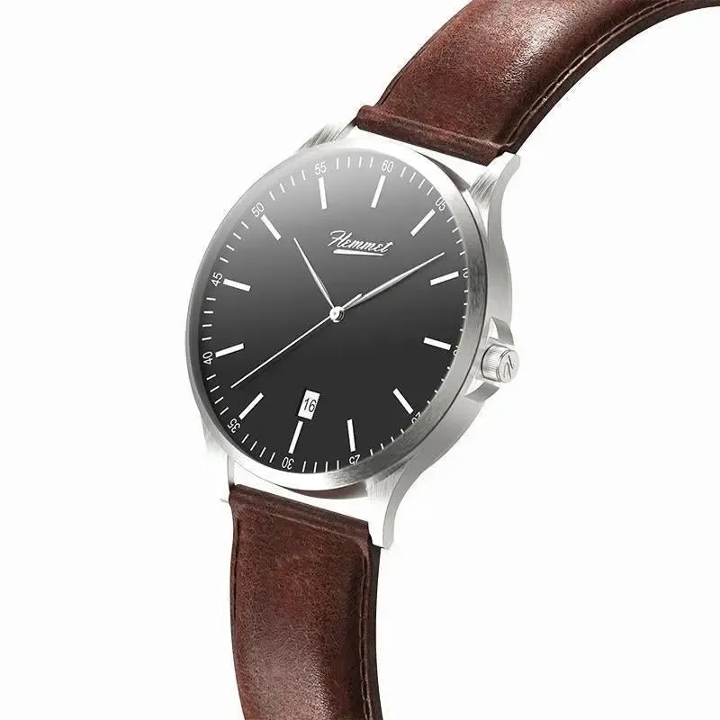 Hemmet H Watch Series 2 orologio nero cinturino pelle