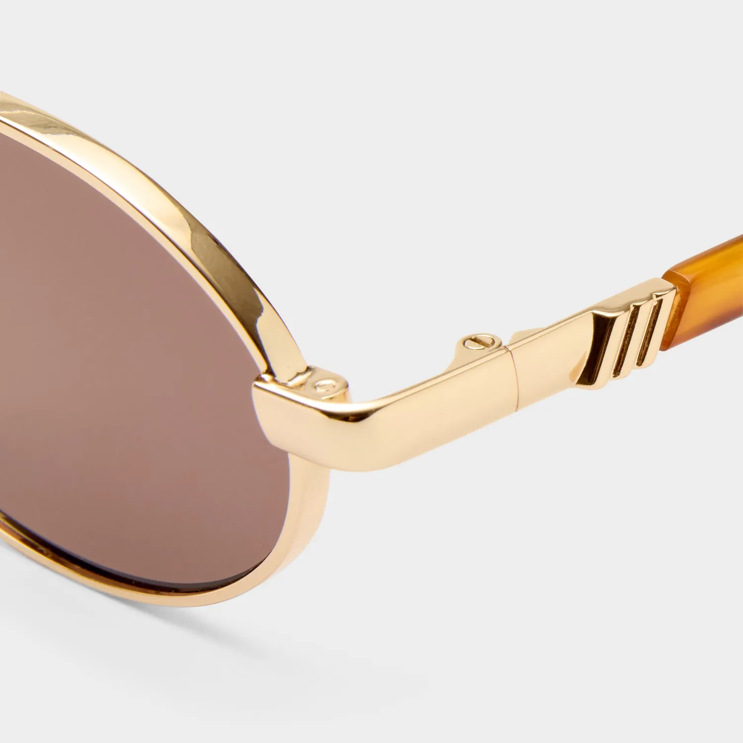 Le Specs Icicle occhiali da sole oro marrone metallo
