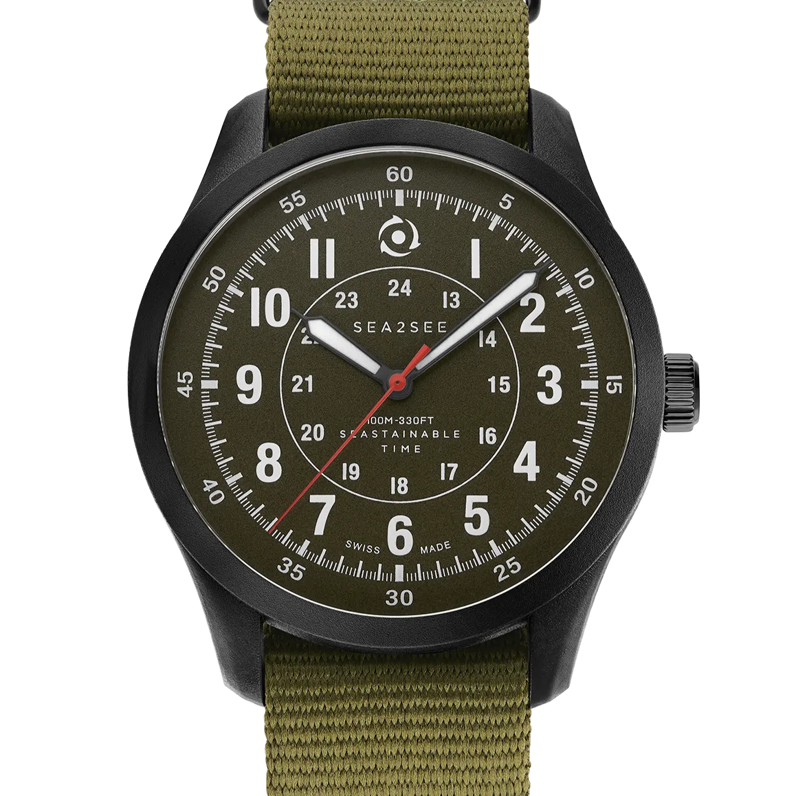 SEA2SEE Seal 04 orologio kaki 41 mm verde
