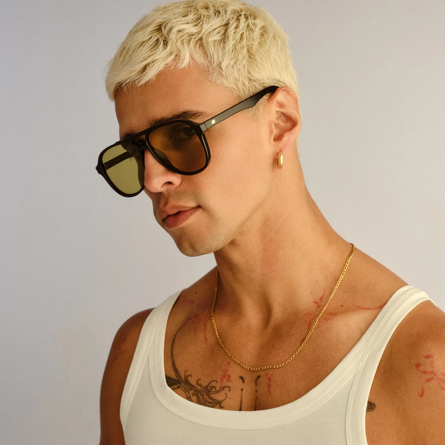 Le Specs Tragic Magic occhiale da sole nero lente oliva