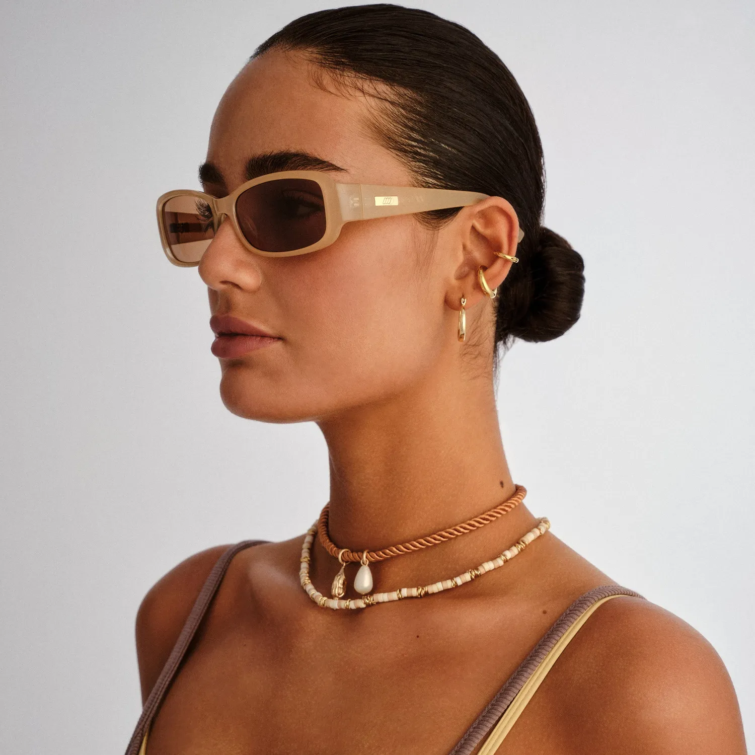 Le Specs Gigglemug occhiale da sole nude rettangolare