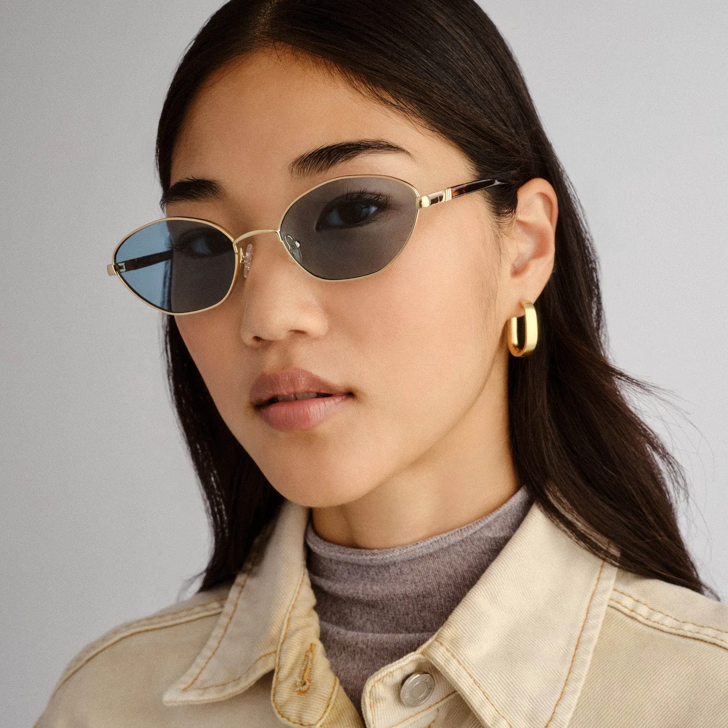 Le Specs Le Bebe occhiali da sole oro aqua mono