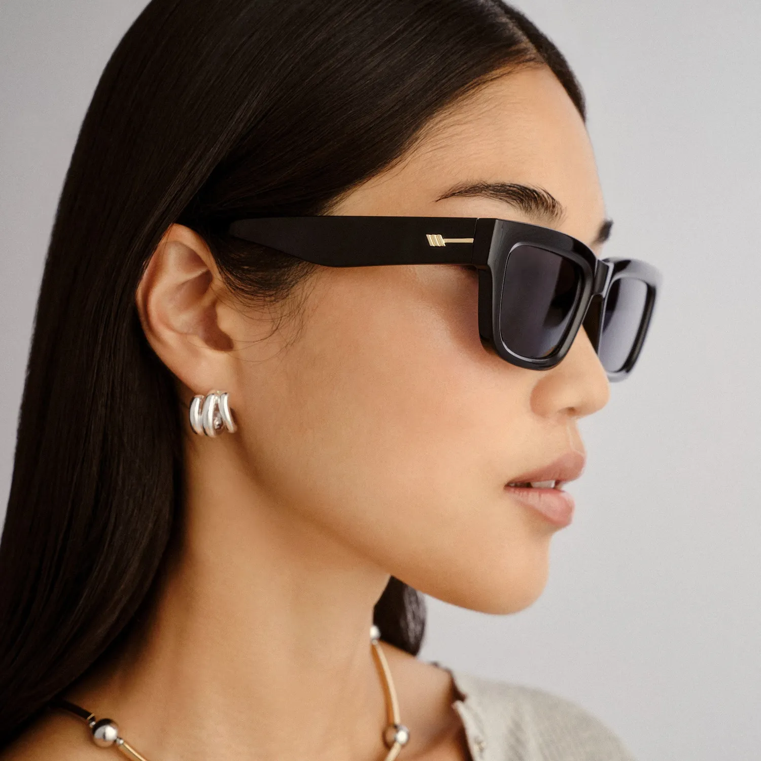 Le Specs Le Castle occhiale da sole nero polarizzato
