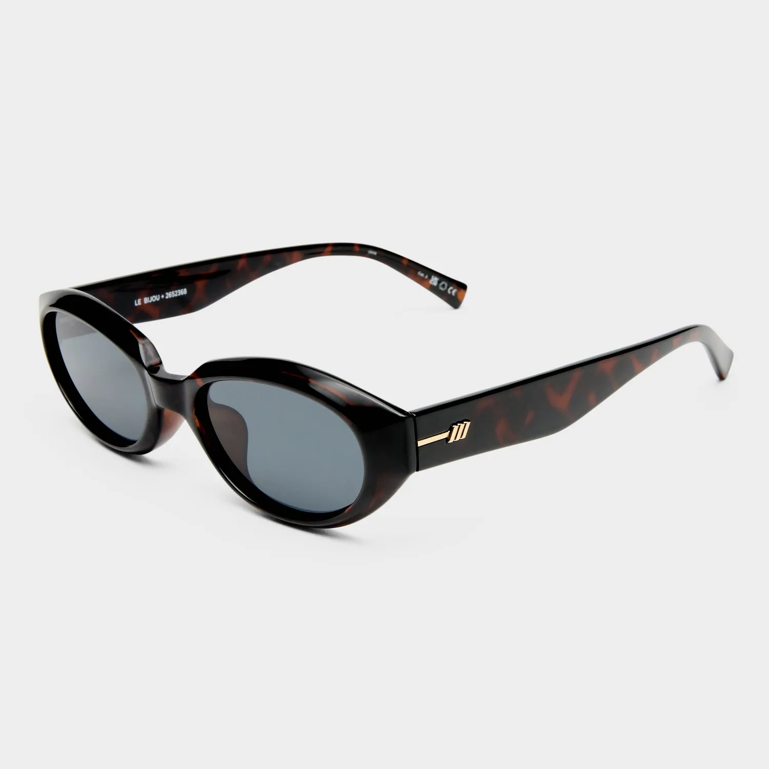Le Specs Le Bijou + occhiali da sole tartarugato ovali