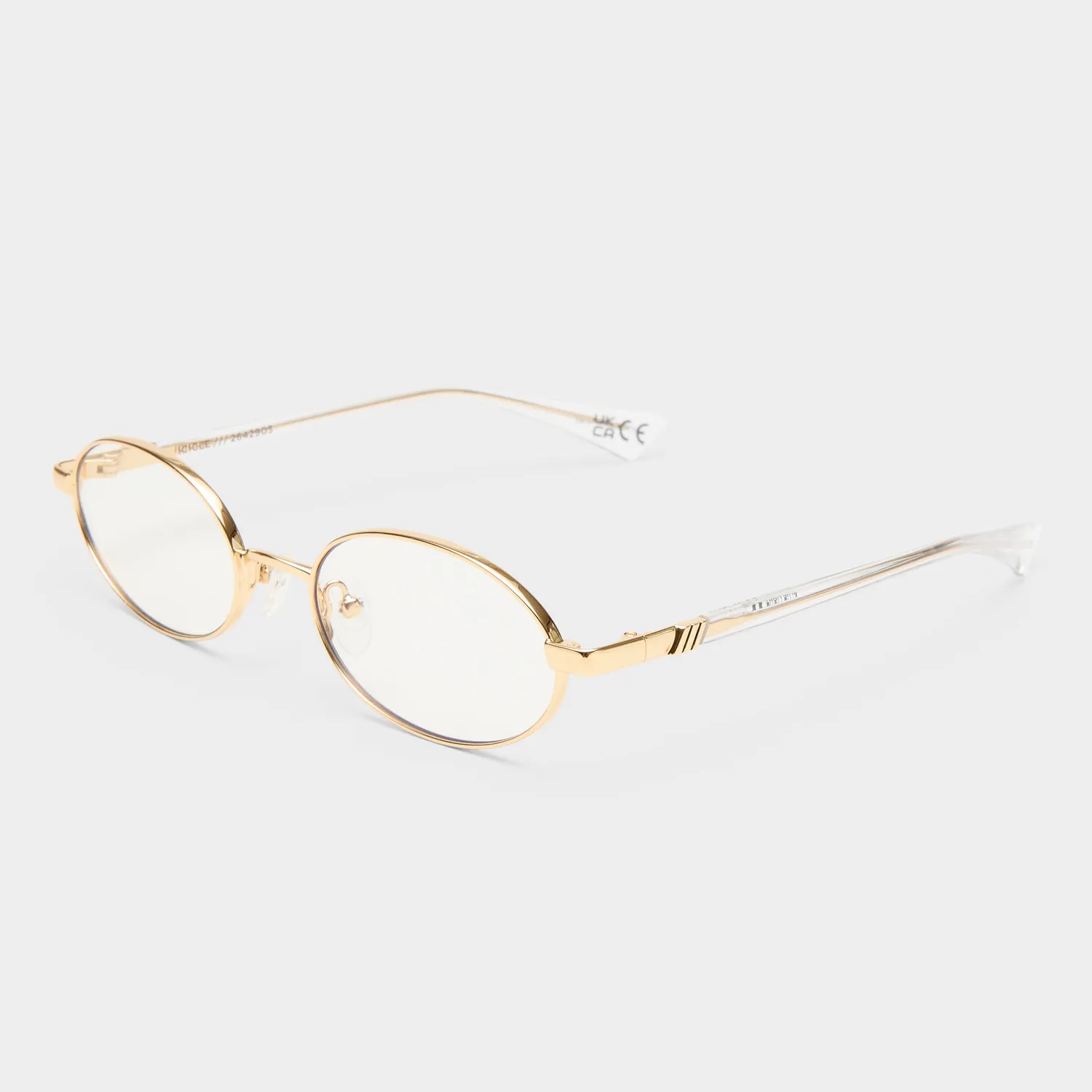 Le Specs Icicle montatura da vista oro luce blu ovale large