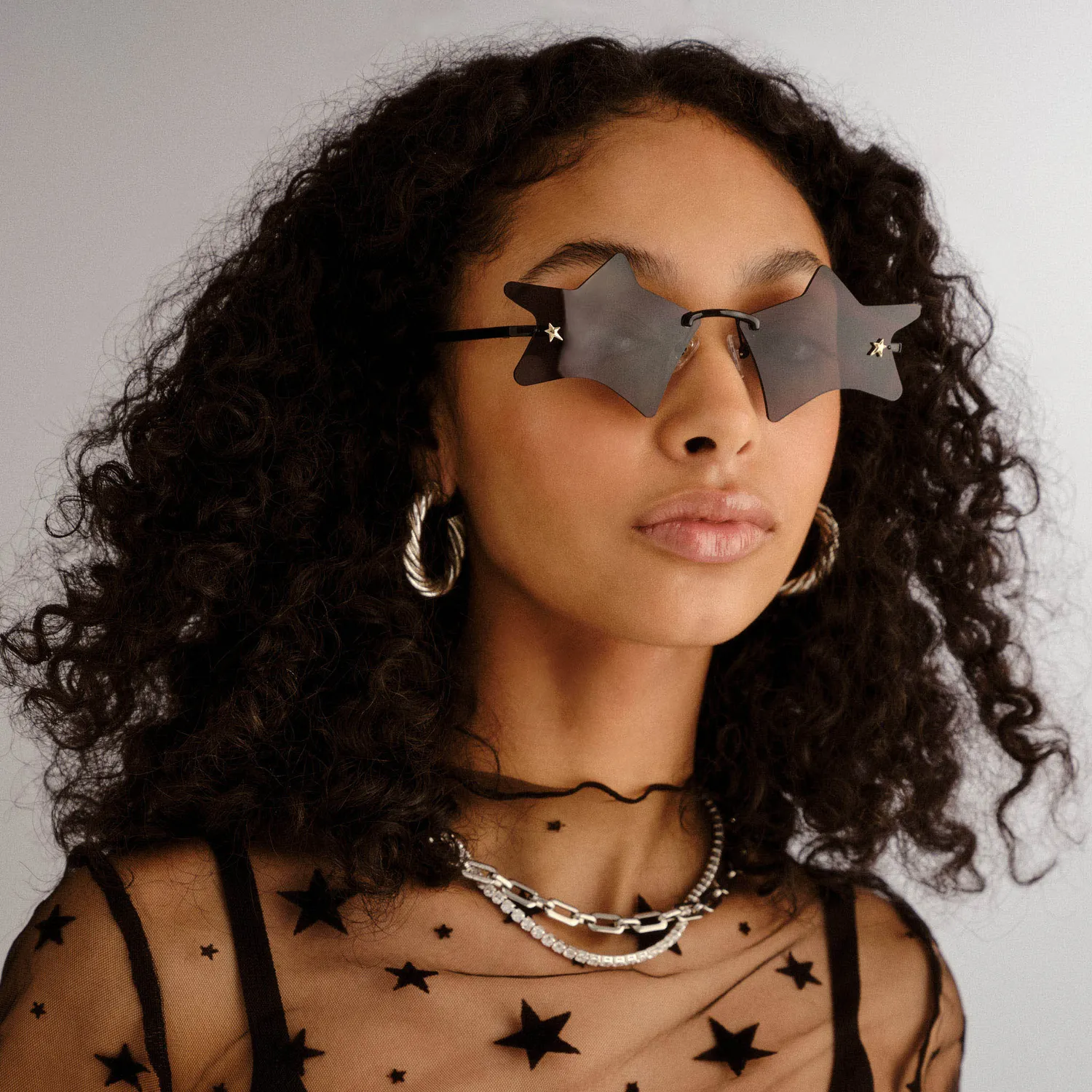 Le Specs Twinkle occhiale da sole nero stella